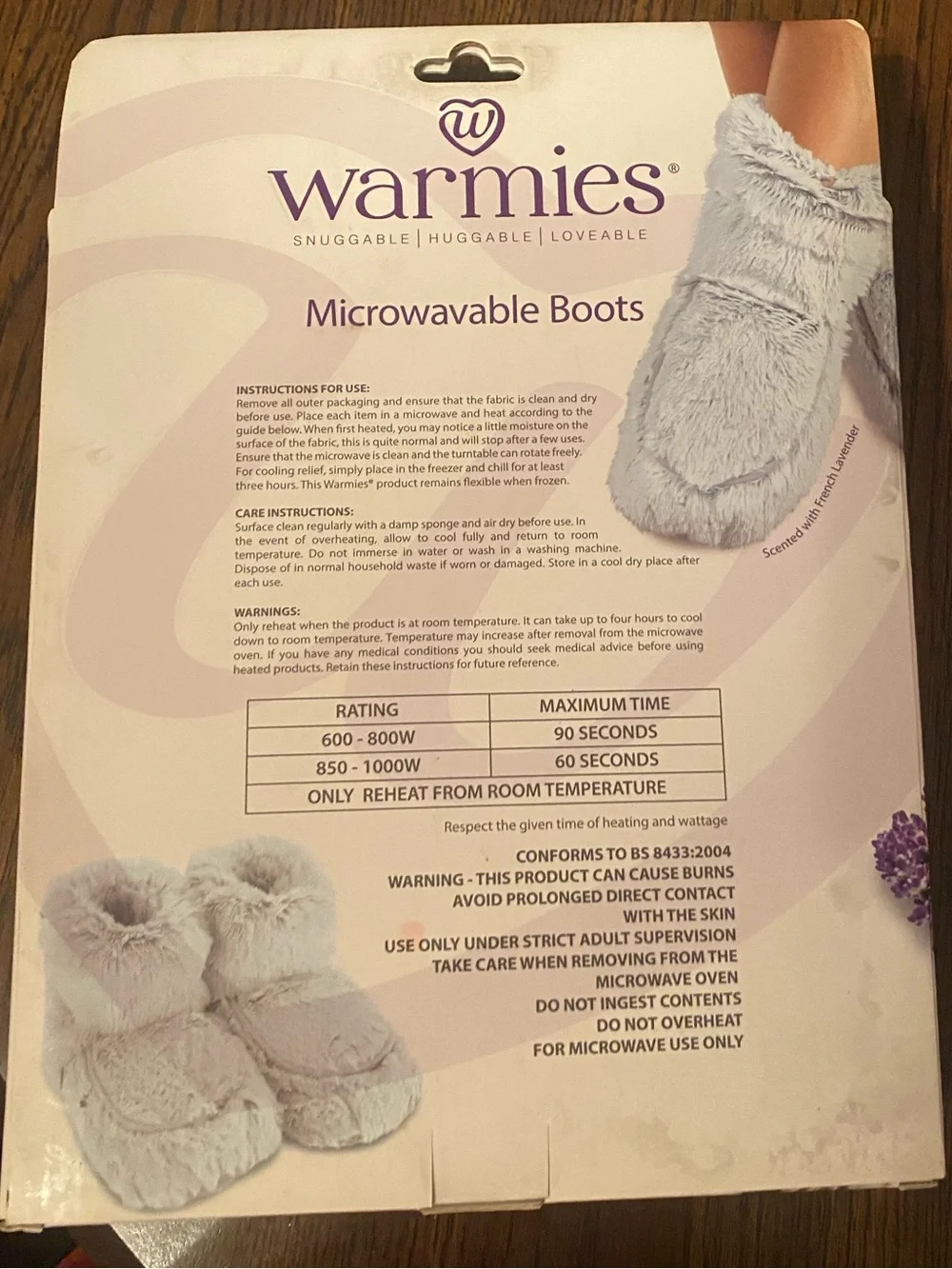 Warmies Lavender Gray Microwavable Boots – Soothing Heated Slippers